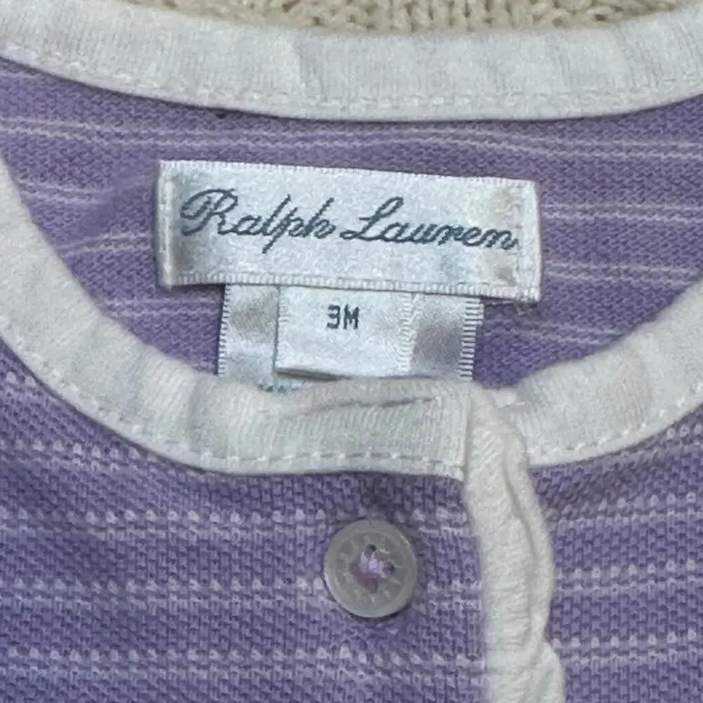 Ralph Lauren Purple Stripe Knit Romper sz 3M